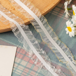 Venta directa de fábrica 1,5/2,5 CM borde dorado borde plateado pez brillante seda madera DIY <span class=keywords><strong>muñeca</strong></span> de juguete banda decorativa elástica - Product Image 3