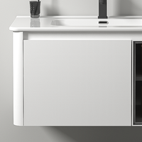 Kabinet meja rias kamar mandi kayu lapis Harga murah dengan meja rias kamar mandi baskom keramik dengan sensor tubuh kabinet cermin LED