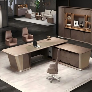 Factory <strong>Direct</strong> Wholesale Durable Eco-Friendly Luxury Modern Wooden Boss Desk Manager Office <strong>Table</strong> Design - Product Image 6