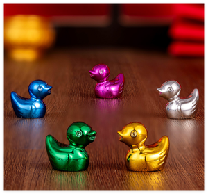 Adornos de Jardín de Hadas en Miniatura de Pato Navideño de Dibujos Animados, Chapados en Oro y Resina, Figuras de Animales Pequeños para Niños - Product Image 5