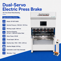 Prensa Plegadora CNC Eléctrica de 105T y 1600mm con Doble Servo y Husillo de Bolas para Plegado de Chapa Metálica de Acero al Carbono de 8mm
