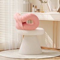 Tabouret de coiffeuse moderne en bois français pour salon, appartement, nail art, nœud