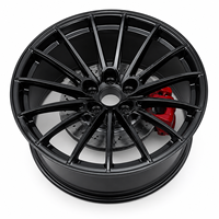 Jantes forgées en alliage d'aluminium ForgeLab Multi Spoke Monoblock personnalisées, finition noir brillant, concave profond, 5x112 5x120, 18 19 20 21 22 pouces