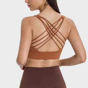 Sujetador deportivo de yoga para mujer al por mayor, top de fitness de talla grande con tiras, sexy, de alto impacto, con soporte y push-up, para entrenamiento de mujer y dama. - Product Image 2