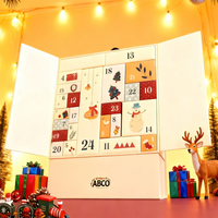 Boîtes cadeaux calendrier de l'avent en carton recyclable avec dorure à chaud, revêtement UV et design personnalisé en relief, boîte surprise pour Noël