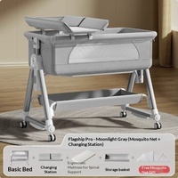 Lit bébé mobile multifonctionnel portable pliable, berceau pour nouveau-né, structure de lit bébé à raccorder au grand lit
