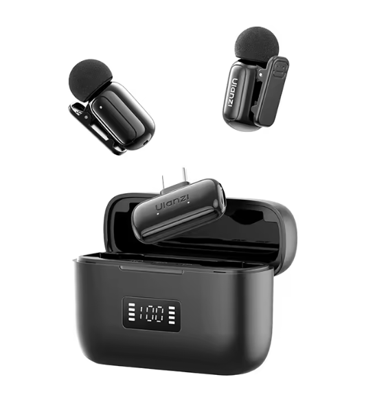 Ulanzi A200 Wireless Lavalier Microphone Audio Video Recording Noise Reduction Mini Mic for iPhone 16 15 Android Phone