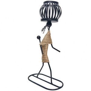Carrying Hoe Girl Handmade <b>Candle</b> Holder Creative Wrought Iron Candlestick Candlelight Romantic <b>Dinner</b> Table Decoration Art Gift - Product Image 5