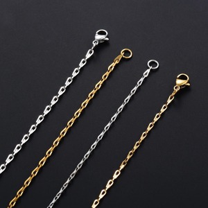 Collier fin en acier inoxydable 316L, chaîne de type câble pour le cou, plaqué or PVD, étanche, bijoux pour femmes et hommes, accessoires en gros - Product Image 5