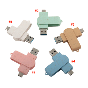 Ý tưởng quà tặng rơm lúa mì thân thiện với môi <span class=keywords><strong>USB</strong></span> Flash Drive <span class=keywords><strong>3.0</strong></span> tùy chỉnh <span class=keywords><strong>USB</strong></span> Flash Drive 2in1 với Type-C bán buôn memorias <span class=keywords><strong>USB</strong></span> với logo - Product Image 2
