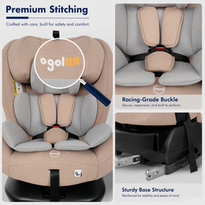 Asiento de Auto para Niños con Rotación de 360 Grados, Certificado ECE R129/04 I-Size, <span class=keywords><strong>ISOFIX</strong></span> Top Tether, 40-150 cm, Seguridad Infantil OG801A - Product Image 2