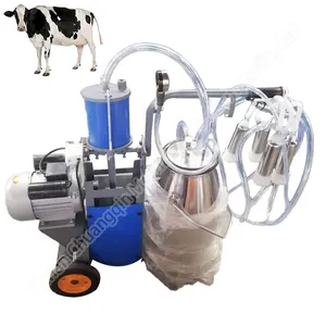Extractor de leche al vacío, máquina de ordeño móvil para vacas