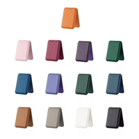 Portefeuille magnétique en cuir PU pour téléphone, support de cartes de crédit, avec 2 anneaux métalliques magnétiques – Vente en gros usine