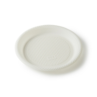 Vaisselle jetable biodégradable en amidon de maïs, ronde, 9 pouces, 3 compartiments, blanche, pour le camping