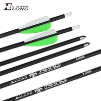 Flèches en fibre de verre Elong Outdoor de 4,2 mm pour arc classique, flèches d'entraînement pour débutants en tir à l'arc
