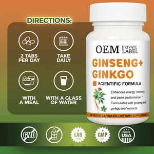 Suplemen Diet Ginseng & <span class=keywords><strong>Ginkgo</strong></span> <span class=keywords><strong>Biloba</strong></span> Grosir untuk Meningkatkan Energi Memori Dukungan Diet Harian - Product Image 6