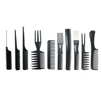 Coiffure Personnalisé Professionnel Multi Fonction 10Pcs Antistatique En Plastique Coiffure Peigne Kits Salon De Coiffure Peigne À Cheveux Ensemble