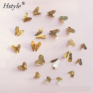 Autocollant mural papillon 3D, 12 pièces/paquet, décor de vol, décorations artistiques pour la chambre à coucher, décor pour bureau de chambre d'enfant, SD101 - Product Image 5