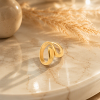Anillo Boho Dorado en Espiral con Bandas Trenzadas, Ajustable, Apilable, para Mujer, Regalo para Uso Diario