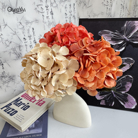 Fleur artificielle unique d'hortensia à tête simple en caoutchouc souple pour décorations de scène de mariage, ensemble de fleurs artificielles faites à la main QYYN-1803