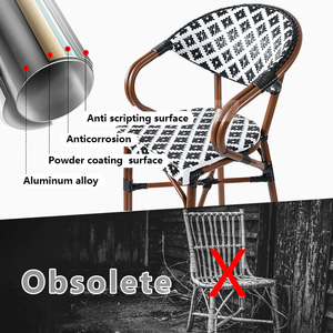 Tabourets de salle à manger empilables/extérieurs <span class=keywords><strong>Chaises</strong></span> de bar commerciales de patio avec accoudoirs <span class=keywords><strong>Chaises</strong></span> de bar bistrot français - Product Image 6