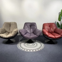 Fauteuil pivotant moderne Queen en cuir PU, fauteuil individuel rotatif pour salon et maison