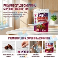 OEM ODM Ceylon Cinnamon Softgels 1200mg dengan Minyak MCT 300 Kapsul Label Pribadi Ekstrak Kulit Kayu Manis Formula Suplemen Harian