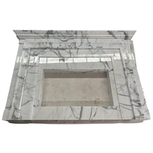 إطار موقد رخامي أبيض مخصص من Bianco Statuario من مصنع الصين - Product Image 1