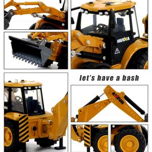 Modèle statique SJY-1704 à l'échelle 1:50, modèle d'excavatrice en métal moulé sous pression entièrement en alliage, jouet, modèle de chargeuse bidirectionnelle, véhicule de construction, camionnette - Product Image 4