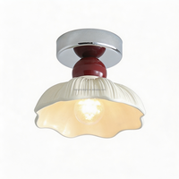 Plafonnier LED en céramique de style nordique minimaliste moderne, cadre en fer, 3500K blanc chaud, garantie 3 ans, pour couloir