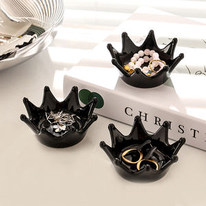 Tiara hecha a mano en forma de <span class=keywords><strong>corona</strong></span>, platos de baratija, joyería de cerámica, llavero, collar decorativo, bandeja de almacenamiento, plato de aperitivos - Product Image 2