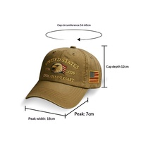 Gorras Patrióticas Ajustables con Estampado Retro del Águila Calva, Edición 2026, de Alta Calidad, para el 250 Aniversario de EE. UU., con Efecto Desgastado