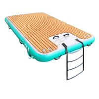 Plateforme flottante gonflable personnalisée en EVA avec tapis antidérapant, transat, pont flottant pour yacht, quai, lit flottant, radeau, plateforme de pêche