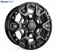 Jantes forgées en fibre de carbone marbrée véritable, finition noir brillant, multi PCD, pour pick-up, SUV, modification tout-terrain