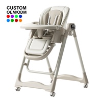 Chaise haute électrique pour bébé, réglable en hauteur, à quatre roues, pour manger et s'asseoir