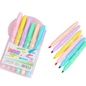 Marqueur surligneur à pointe souple non toxique à séchage rapide pour adultes et enfants, couleurs pastel, lot de 6 - Product Image 1