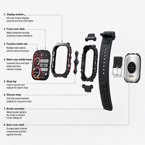 สมาร์ทวอทช์ G45 หน้าจอ IPS สี่เหลี่ยม 2.01 นิ้ว นาฬิกาข้อมือสำหรับออกกำลังกาย รองรับการโทรผ่านบลูทูธ วัดอัตราการเต้นของหัวใจ วัดค่า SpO2 พร้อมไฟฉาย LED - Product Image 6