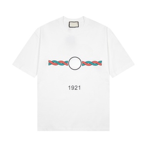 Camiseta deportiva de manga corta para hombre, de alta calidad, a la moda, informal, 100% algodón, transpirable, estilo Gucci, para verano. - Product Image 5