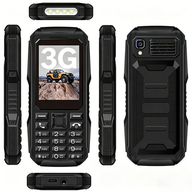 Mini Bar Phone Rugged Style With Built in Flashlight 3G WCDMA Dual SIM 0.08MP Camera 2.4 Inch Custom Logo in Stock Wholesale