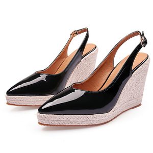 Nuovi <span class=keywords><strong>sandali</strong></span> estivi da donna di <span class=keywords><strong>grandi</strong></span> dimensioni con fibbia a cuneo cintura serpentina Open Toe <span class=keywords><strong>sandali</strong></span> con zeppa tacco alto da donna - Product Image 2