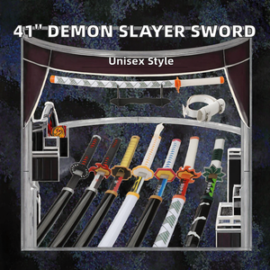 Ceinture porte-épée Demon Slayer en plastique et bois de 41 pouces, accessoires de cosplay <span class=keywords><strong>Kimetsu</strong></span> No Yaiba Tanjirou Kyoujurou, katana d'anime unisexe - Product Image 2