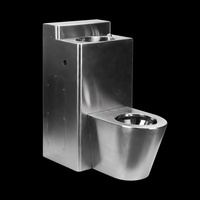 Lavabo de toilette monobloc en acier inoxydable anti-vandalisme pour toilettes publiques