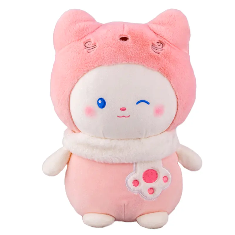 Ledi 베스트 셀러 플러시 장난감 12 인치 핑크 토끼 고양이 코트를 입고 큰 인형 장난감 brinquedo 부드러운 장난감 oem