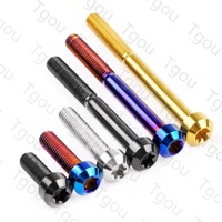 Sekrup Tutup Soket Torx dari Paduan Titanium Berwarna Anodized, Pengikat Ti Ringan untuk Suku Cadang Modifikasi Sepeda