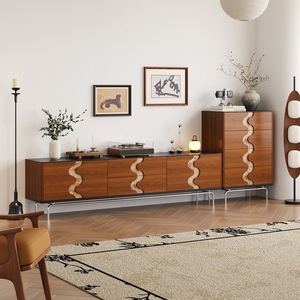 Living Room Set Solid Wood TV Cabinet Boxwood Color Durable Furniture For Home Apartment - Product Image 2