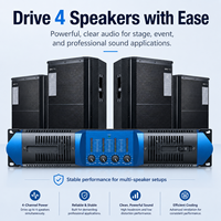Amplificateur de puissance professionnel 4 canaux Gooermi MX4800 Classe H 2U 4*800 Watts pour systèmes de sonorisation de scène