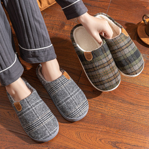 Erkekler sıcak ev ev rahat bellek köpük ekose terlik - Product Image 2