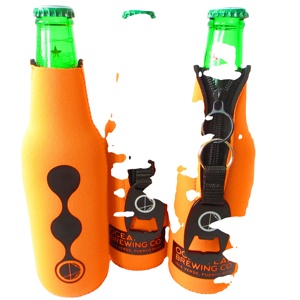 12oz Neoprene Beer <b>Bottle</b> Cooler Holder with Oval <b>Bottle</b> Opener - Product Image 4