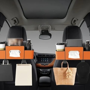 Boîte <span class=keywords><strong>de</strong></span> rangement pour siège arrière <span class=keywords><strong>de</strong></span> voiture en cuir artificiel à 3 compartiments, support <span class=keywords><strong>de</strong></span> téléphone, boîte à mouchoirs anti-usure pour véhicule - Product Image 5