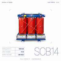 Transformateur triphasé sec à résine coulée SCB14 1600 kVA, bobinage en cuivre, refroidissement ONAN, 50/60 Hz, pour centres de données et applications commerciales